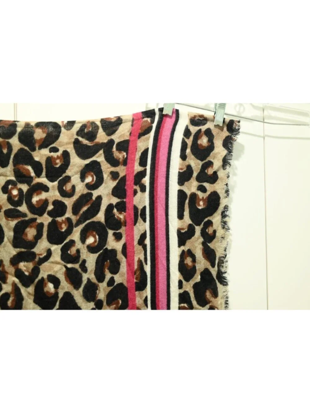 Elizabeth and James Rectangular Scarf Pink Leopard Animal Print Lightweight Wrap